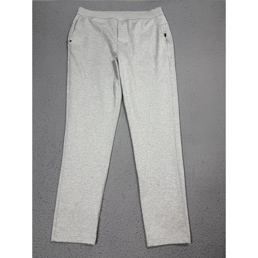 Vuori Coronado Pants Mens Large Gray Knit Joggers Zip Pocket Elastic Waist V435